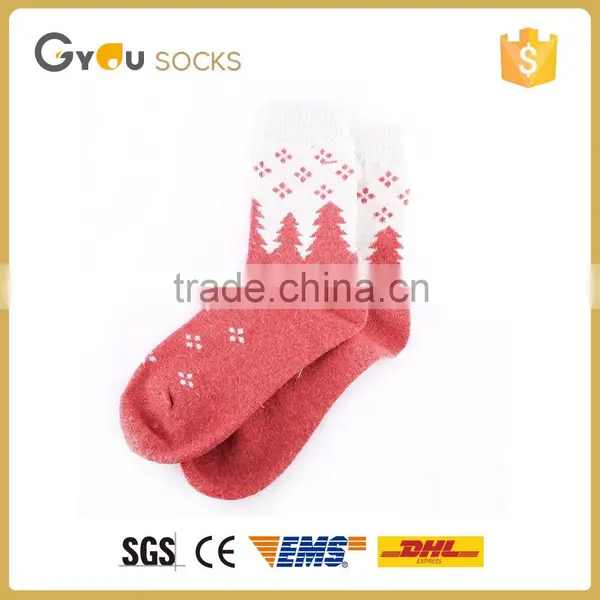 Women's Christmas Snowflake Sparring Jacquard Pattern Fleece Wool Knitting Socks photo-2