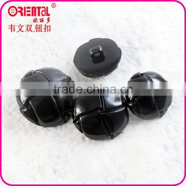 Hign Quality Shiny Black Plastic Coat Button With Shank photo-5