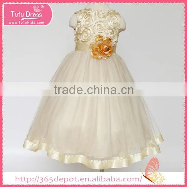 Off Shoulder Aquamarine Flower Ornament Dress for Ceremony Tulle Skirt Children Frocks Designs photo-2