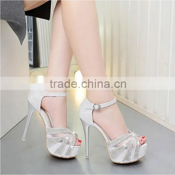 C71674A Sexy Sliver Women Party Wear Shoes Wedding Shoes photo-5