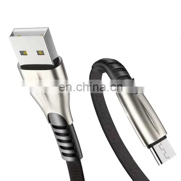 Hot Sale High Quality 1M Zinc Alloy Soft Denim Nylon Braided Fast Charging Cable Usb Data Cables For Android photo-2