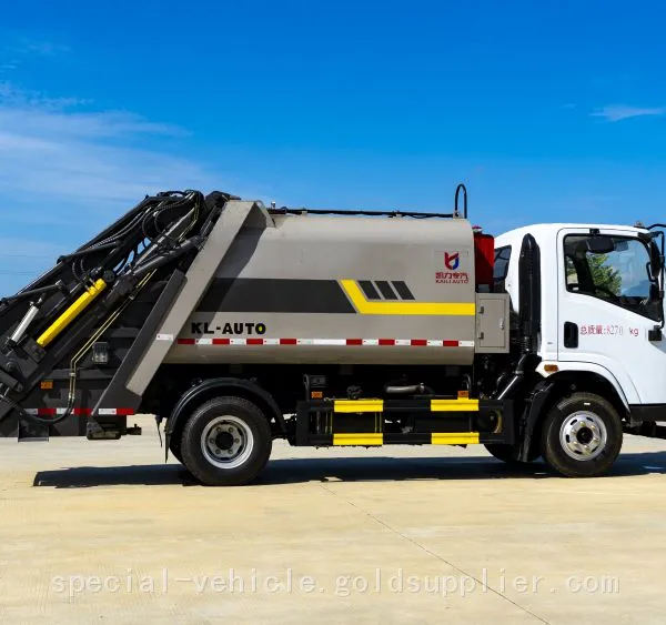 Compression Garbage Truck Large Volume Rear Hanging Bucket Garbage Collection Truck Self-loading and Self-unloading photo-3