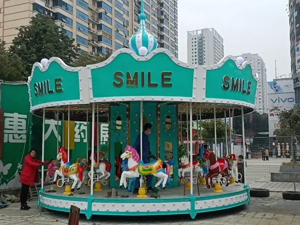 Amusement Rides Mechanical Indoor Chinese Green Carousel Ride For Kids Equipment photo-2