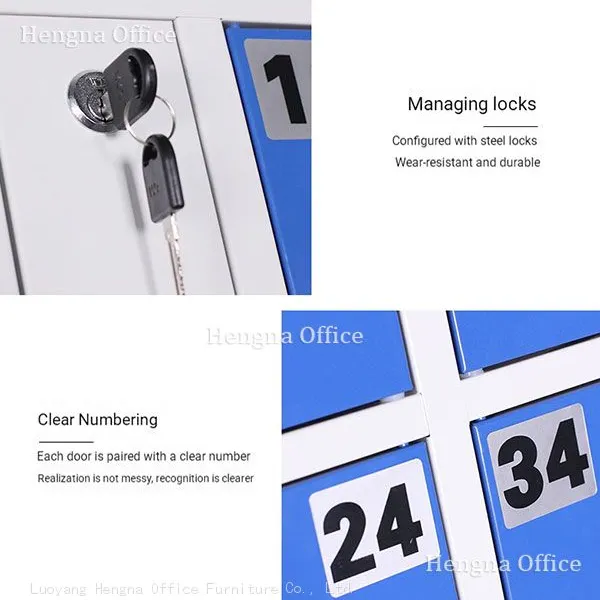 Employee Lockers With Digital Locks (Self-Defined PIN Code Access) | One-Time Use Auto-Reset | 24-Door Steel Storage for Factory Staff Rooms photo-3
