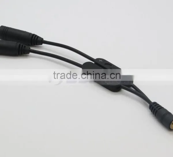 2 Male to Female Y Splitter Cable Extension Audio Cable With Volume Control photo-6