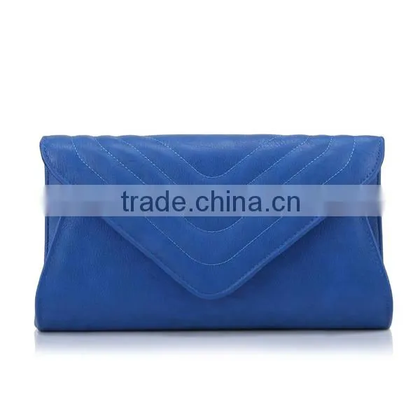 Medium Women Genuine Leather Evening Bags Hidden-clasp Chain Shoulder Strap Clutch Bag photo-4