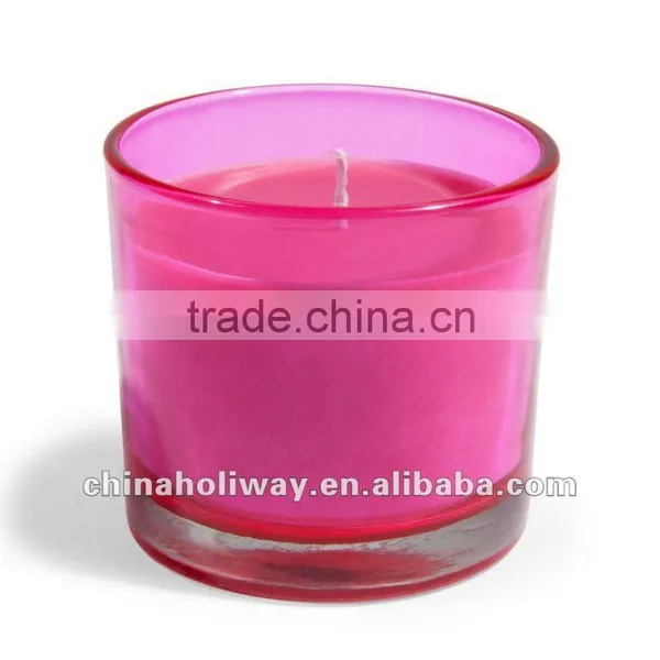 Pink Glass Candle, Candle Glass