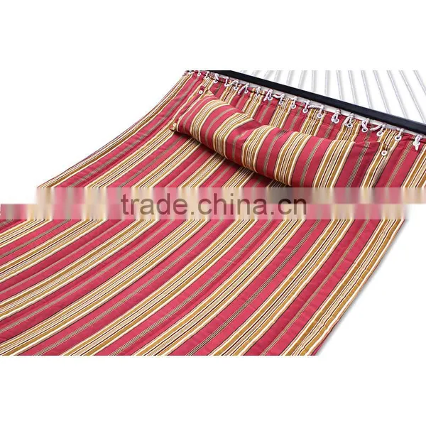 Hammock-Quilted-Fabric-W-Pillow-Double-Size-Spreader-Bar-Heavy-Duty-Stylish-Red photo-5