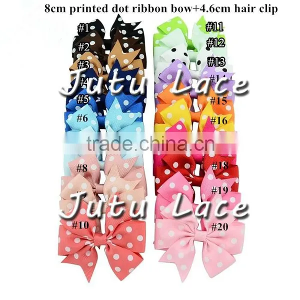 Wholesale Baby Girls Boutique Grosgrain Ribbon Colorful Hair Bow Clips - Children Hair Clips With Bowknot - 40colors for Choose Quality Choice photo-3
