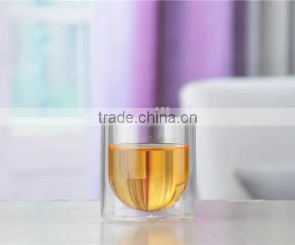 2015 Heat Resistant Double Wall Glass Cup With Handle