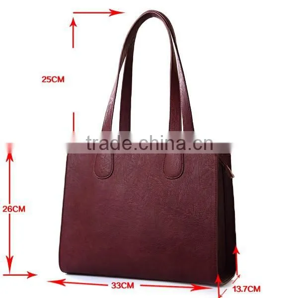 Fashion Vintage Celebrity Tote pu Leather Ladies Handbag photo-3
