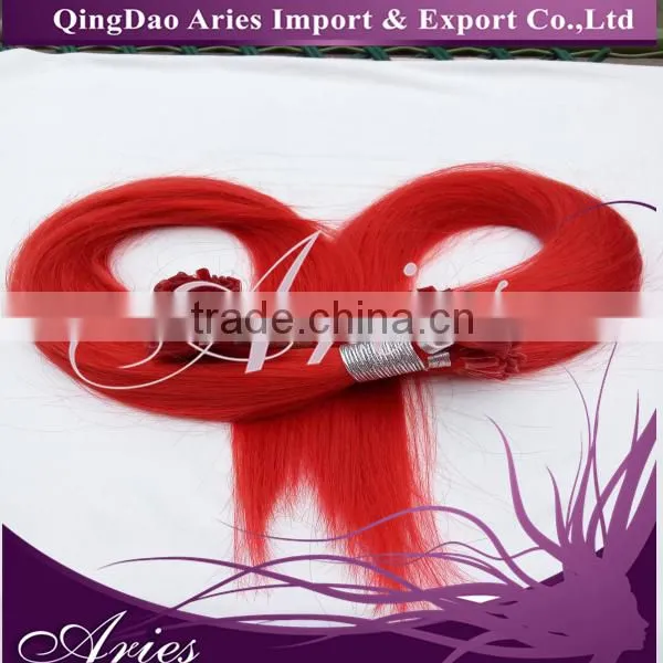 20" Remy Human Pre Bonded Nail U Tip Keratin Fusion Hair Extensions RED photo-2