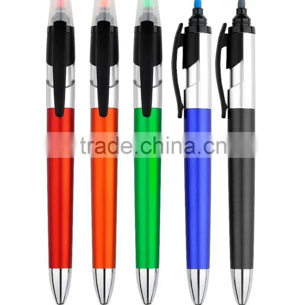 Hot Selling Plastic Ballpoint Pen With Highlighter photo-2