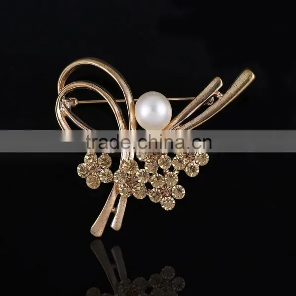 Wedding Bouquet Rhinestone Flower Brooch,Fashion Designs Pearl Rhinestone Brooch Pin For Suit photo-3
