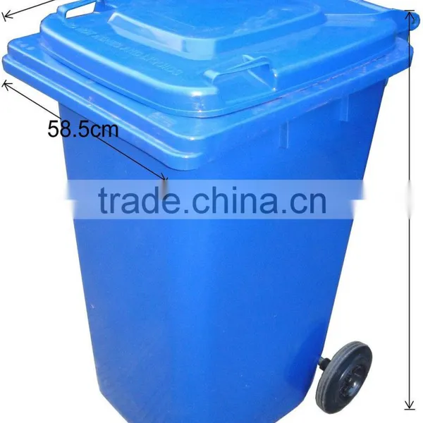 Street Plastic Trash Bin 240L With 4 Caster Wheels photo-3