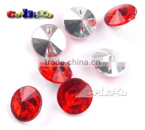 18L(11.4mm Mix Color Acrylic Cut Culet Back Fashion Rhinestone Crystal Button Stylish Bag Garment Shoe #FLN012-18L(Mix-s) photo-2