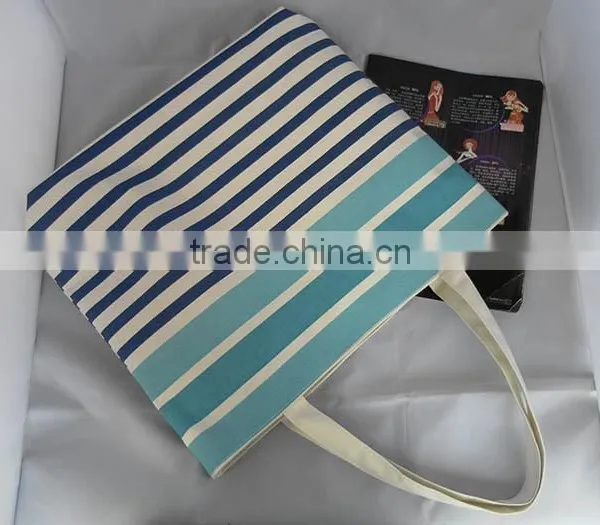 Navy 100% Cotton Printed Canvas Shopping Bag photo-2