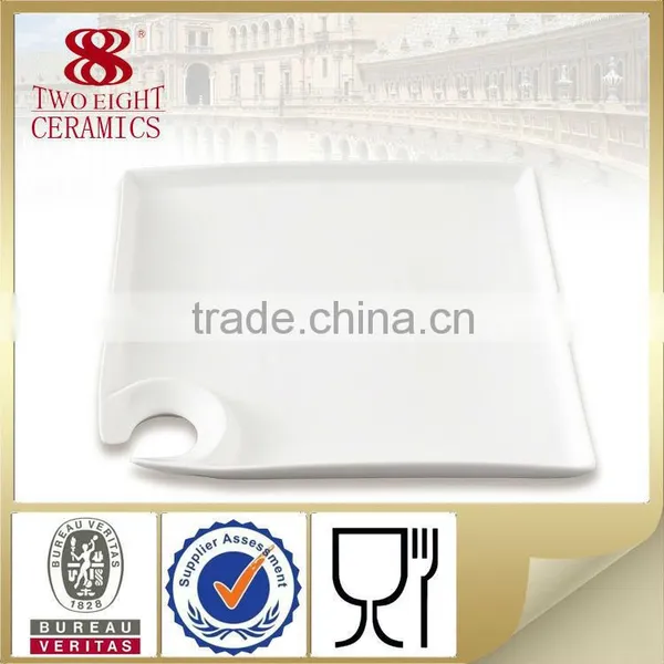 Handmade Decorative Ceramic Plate Square Wine Stand