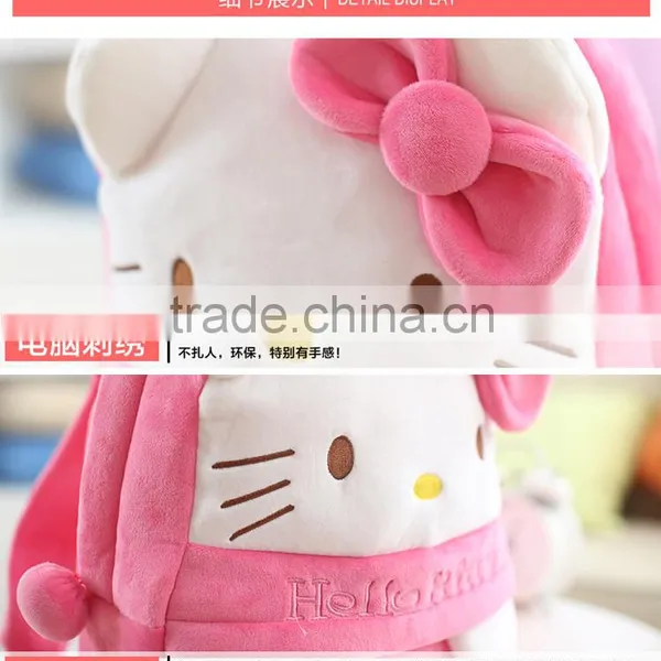 25*19cm(S)/35*28cm(L) Lovely Customzied Yellow Single-eye Plush Animal Cartoon Backpack for Children photo-4