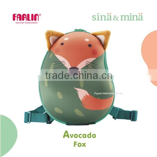 Farlin Sina & Mina 3D Design Cartoon Animal Hard Shell Backpack Avocado Fox Children Backpacks