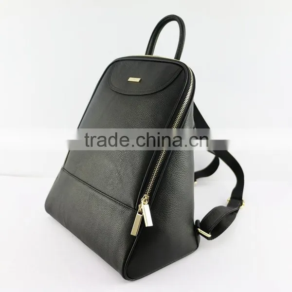 New Special Design Ladies Durable Black Litchi Pattern Leather Backpack photo-3