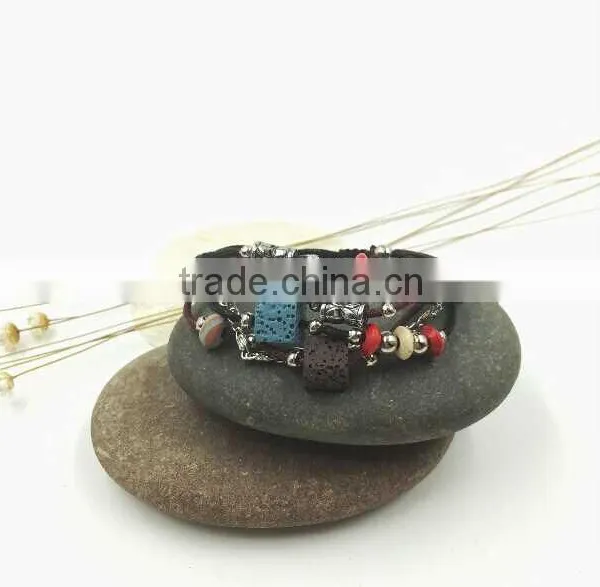 Bob Trading Custom Volcanic Lava Rock Stone Bracelet Wholesale Stretch Beaded Bracelet