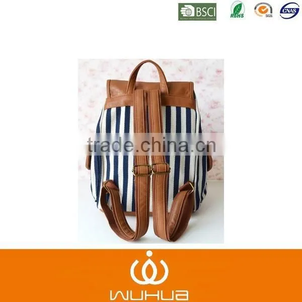 Your Gallery Women's Faux Leather and Canvas Tribal Stripe Print Canvas Backpack photo-3