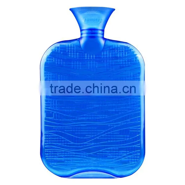 PVC Hot Water Bottle Wave Design With Knit Cover 2L High Quality photo-2