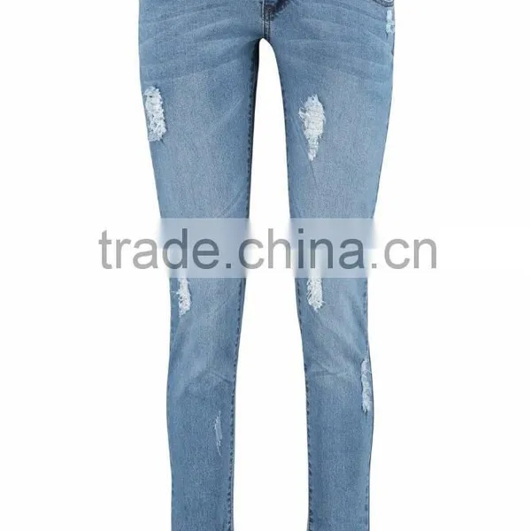 Ladies Jeans Top Design Turn up Jeans (JXA025) photo-3
