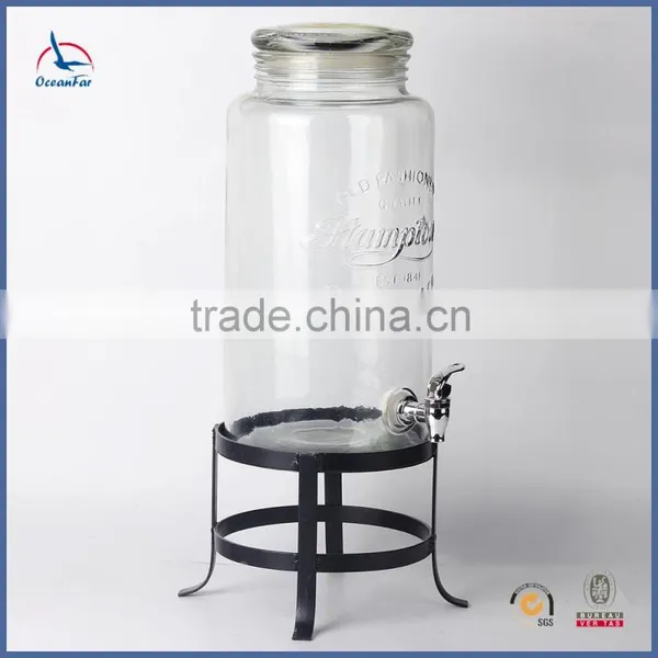 High Quality Large Glass Jar With Tap Hot Sale Drinking Dispenser Glass photo-2