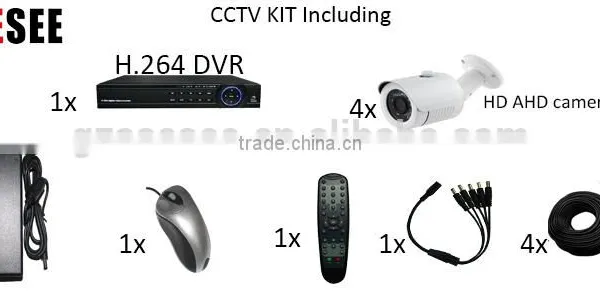 H. 264 4 Channel Real Time Viewing DVR With 4 Pcs hd Ahd Camera 960p Cctv System photo-2