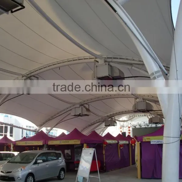 Wind Proof FERRARI PVC Coated Tensile Fabric Architecture Plaza Canopy in Malaysia photo-4