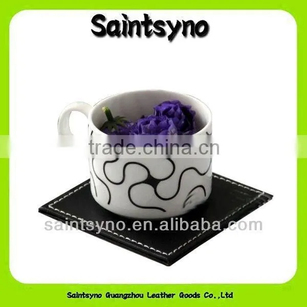 Made in China Custom Promotional Gift Leather Drink Coaster 13004B photo-3