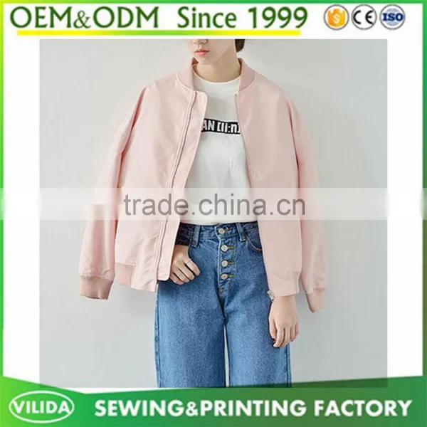 New Arrival High Quality Long Sleeve Baseball Uniform Style Girl Overcoat Jacket photo-2