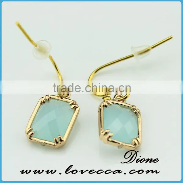 Good Price Top Grade Women Wholesale Gold Brass Stud Gemstone Earrings photo-6