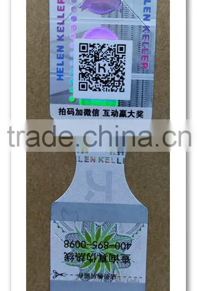 Custom 3d Laser PET Hologram Sticke and Paper Label Anti-fake Label
