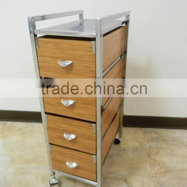 4 MDF Special Small Drawer Storage Organizer Rolling Trolley Cart Chrome