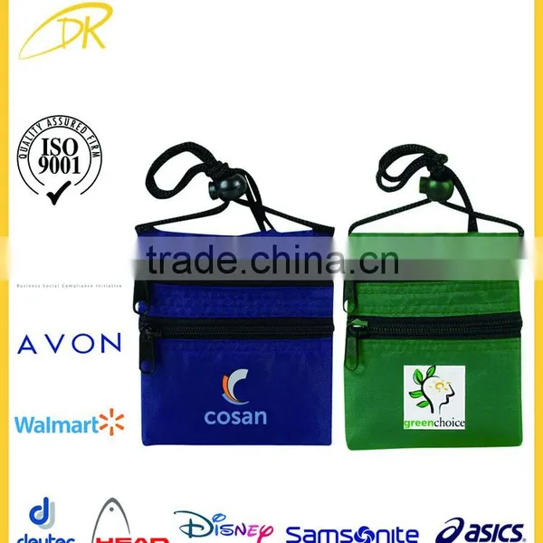 2015 ID Wallet With Lanyard, Cute Travel Wallet, Customized Cheap Neck Wallet Badge Holder