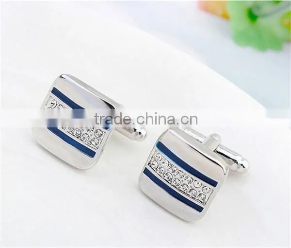 2016 Cool Mens Shirts Enamel Cuff Links Jewelry Diamond Cufflinks Silver Copper photo-4