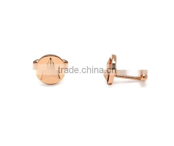 Stainless Steel Gold Plated 3D Insignia Cufflinks photo-4