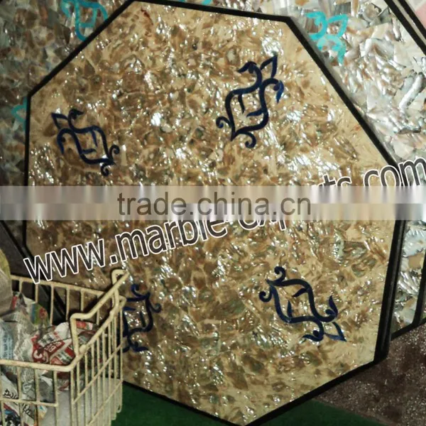 Marble Inlay MOP Table Top Decorated