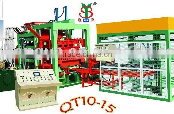 QT10-15 PLC controlled hydraulic concrete block machinery