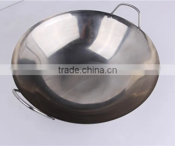 Machine Made Wok Round Big Stainless Steel Korea King Wok photo-2