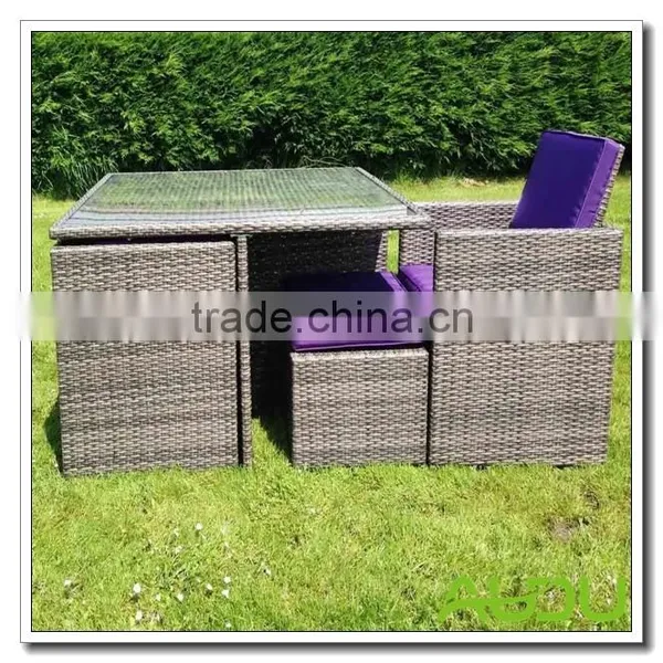 Audu Miami Purple Outdoor Garden Rattan Dining Set photo-3