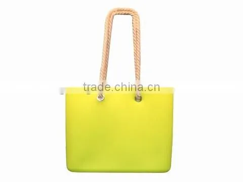 Silicone Beach Handbag With Cotton Rope Handle&Silicone Beach Style Handbag&silicone Beach Bag photo-5