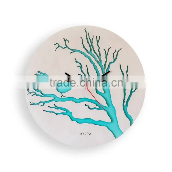 Modern Wall Clock "Bird", Large Wall Clock, Wooden Clock, Wood Decor White Bird Interior, Plywood, Handmade Clock photo-4