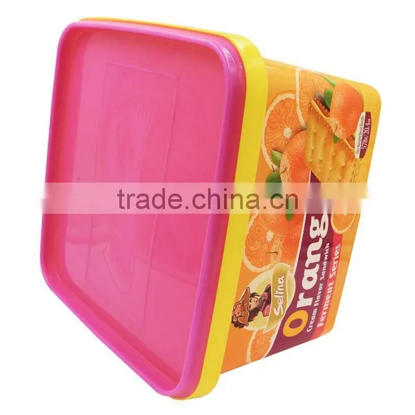 2.5L Custom IML Plastic Crackers Container,Plastic Biscuit/Pet Food Packaging Tub photo-4