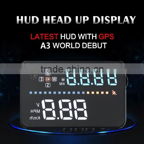 3.5'' GPS Universal Car HUD Head Up Display Car Alarm System Speed Warning With Campass photo-4