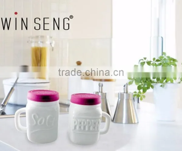 High Quality Spice Dispenser White Ceramic Spice Jar photo-6