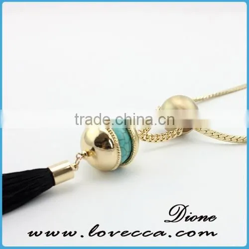 Fashion Wholesale Handmade Gemstone Long Chain Tassel Charm Necklace photo-6